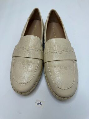 Cole Haan Beige Leather Penny Loafers